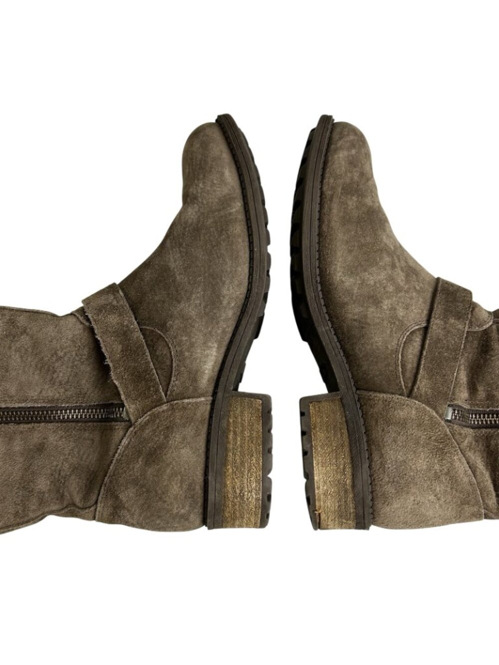 Ugg Chaney Chestnut Moto Boots Womens 6.5 Brown Suede Leather Sheepskin Lining - Picture 9 of 11
